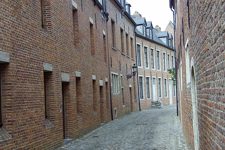 Street view with mostly well restored houses of the beguinage
