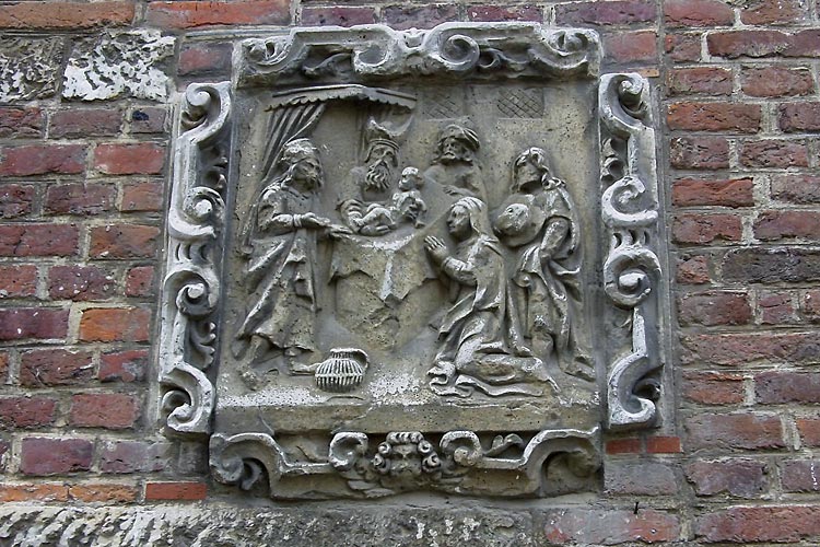 Sculpture above a door in the Grand Beguinage of Leuven