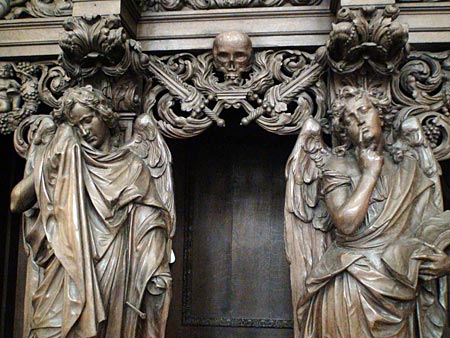 Detail of decorations at confessional boxes, Saint Michael's Church, Leuven