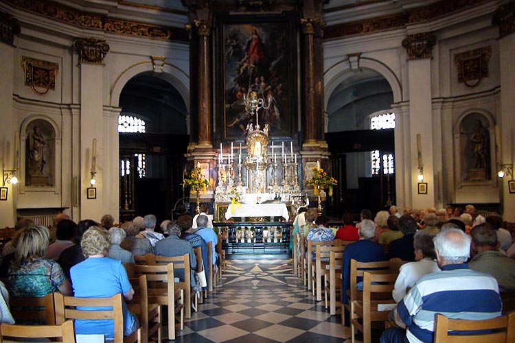 Mostly very elderly worshippers, waiting for the 4 P.M. Mass