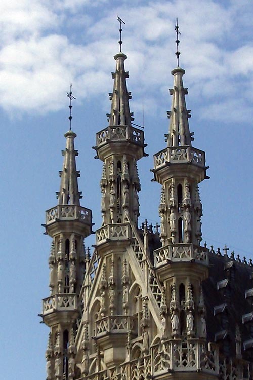 Spires on top of City Hall, Leuven